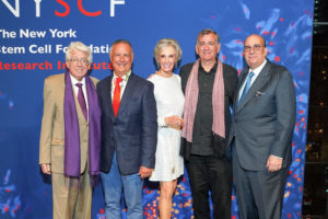 2019 Stem Cell Heroes Jay Kriegel, Greg Hicks, Karen Burke Goulandris, MD, PhD, Rick Foster, Peter Goulandris